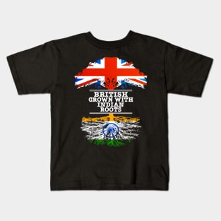 British Grown With Indian Roots - Gift for Indian With Roots From India Kids T-Shirt